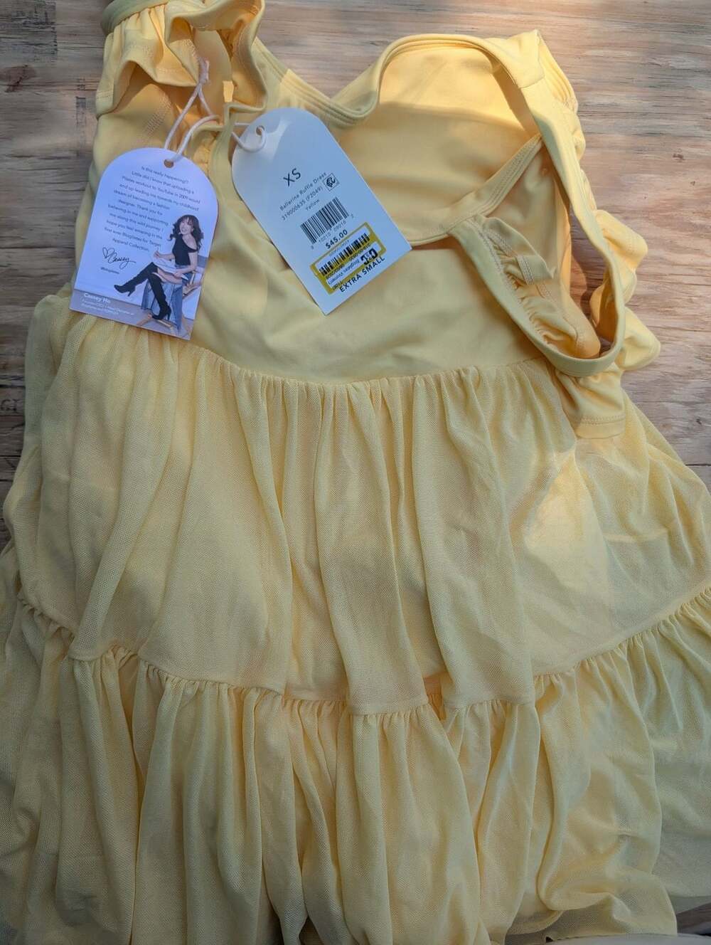 Blogilates Ballerina Ruffle Dress Size XS Yellow